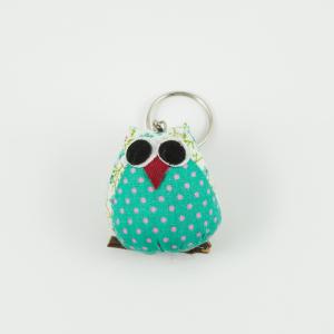 Keyring Owl Bright Green 8.7x3.7cm