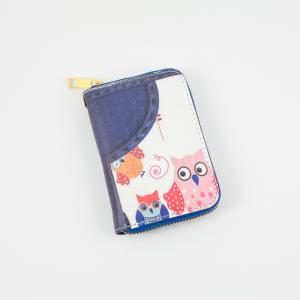 Wallet Denim Owls 13x8.5cm