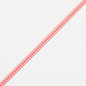 Κορδέλα Κόκκινη-Λευκή Καρό 6mm