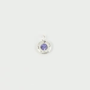 Silver Pendant Lilac 13x9mm