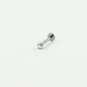 Σκουλαρίκι Χειλιών Ζιργκόν Ιριζέ 10mm