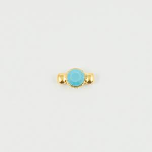 Gold Item Crystal Turquoise 14x8mm