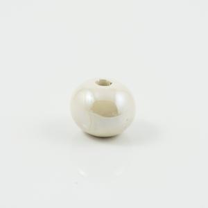 Ceramic Bead Ivory 14mm