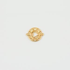 Chakra Triangle-Flower Gold 2.5x2cm