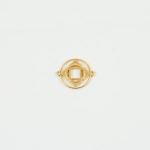 Μεταλλικό Chakra Τετράγωνο Χρυσό 2.5x2cm