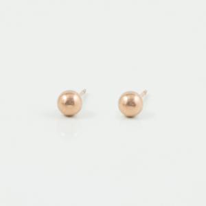 Earrings Marble Pink Gold 3mm