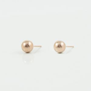 Earrings Marble Pink Gold 4mm