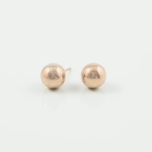 Earrings Marble Pink Gold 6mm