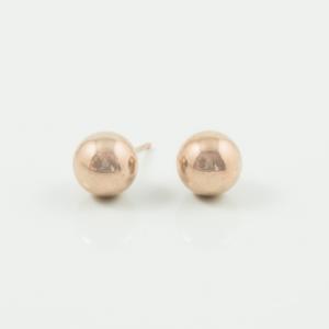 Earrings Marble Pink Gold 8mm