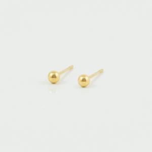 Earrings Marble Gold 3mm
