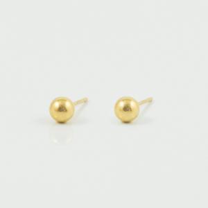 Earrings Marble Gold 4mm