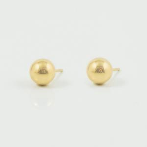 Earrings Marble Gold 6mm