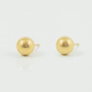 Earrings Marble Gold 8mm