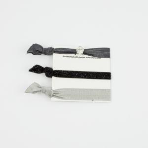 Set Elastic Bracelets Black-Gray