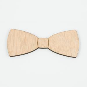 Wooden Bow Tie Natural 10x4cm