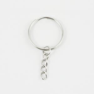 Key Ring Hoop with Chain 3x2.5cm