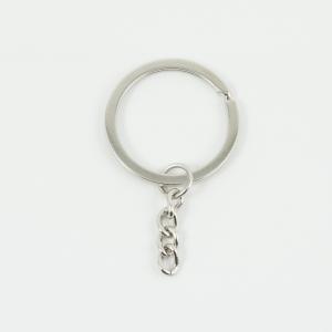 Key Ring Hoop with Chain 3.2cm