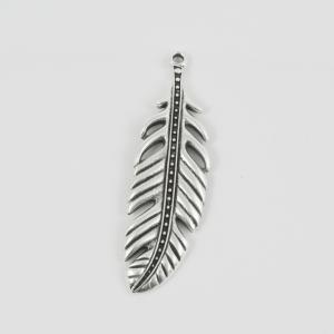 Metal Feather Silver 6x1.8cm