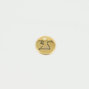 Μεταλλικό Ζώδιο Λέων Χρυσό 1.5cm