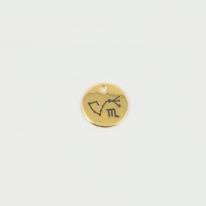 Metal Zodiac Scorpio Gold 1.5cm