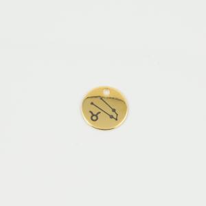 Μεταλλικό Ζώδιο Ταύρος Χρυσό 1.5cm
