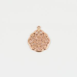Perforated Pendant Pink Gold 2.7x2.2cm