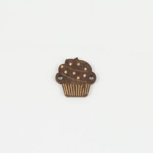 Wooden Cupcake Brown 2x2cm