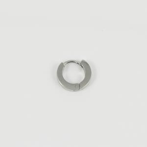 Steel Hoop Earring Silver 10x2mm