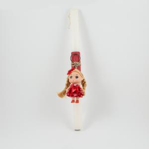 Candle Doll White 34x2.5cm