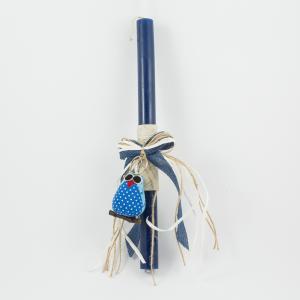 Candle Owl Blue 30.5x2cm