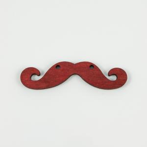 Wooden Moustache Red 7.3x2cm