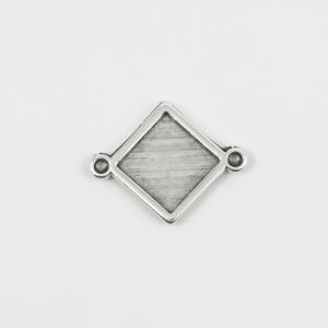 Rhombus Liquid Glass Silver 2.7x2.2cm