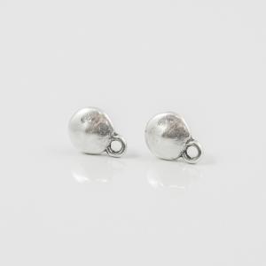 Metal Stud Earrings Silver