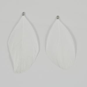Decorative Feathers White 8x3.7cm