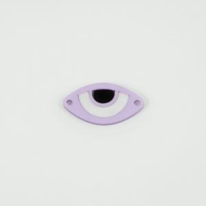 Μάτι Plexiglass Λιλά-Λευκό 3x1.6cm