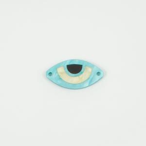 Eye Plexiglass Turquoise-Beige 3x1.6cm
