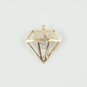 Diamond Pendant Gold 3.3x3.1cm