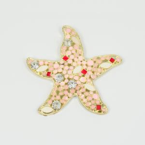 Gilt Starfish Pink Enamel 6.7x6.7cm