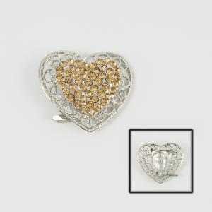 Heart Crystals Honey 4.3x3.8cm