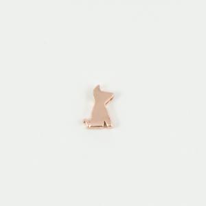 Silver 925 Dog Pink Gold 9x4mm