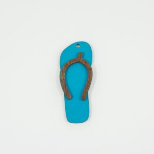 Wooden Flip Flop Blue 6x2.4cm