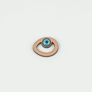 Ξύλινο Μάτι Ροζ Χρυσό 1.8x1.4cm