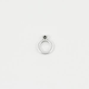 Circle Outline Silver 1.1x0.8cm