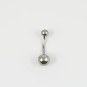 Σκουλαρίκι Αφαλού Τιτάνιο Ασημί 8mm