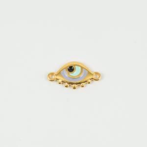 Μάτι Χρυσό Σμάλτο Λιλά 2x1.1cm