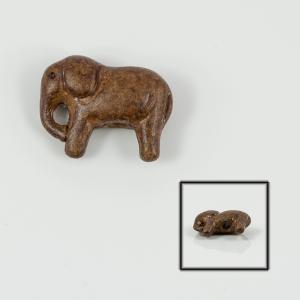 Ceramic Elephant Brown 2.8x2.2cm