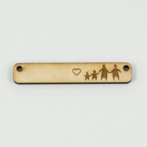 Wooden Plate "Family" 5x0.9cm