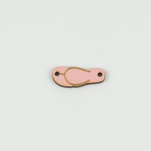 Wooden Flip Flop Pink 1.9x0.8cm
