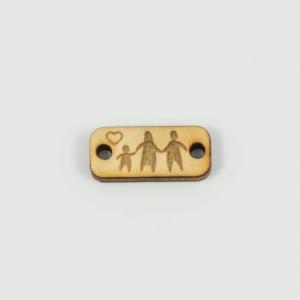 Wooden Plate "Family" 2x0.9cm