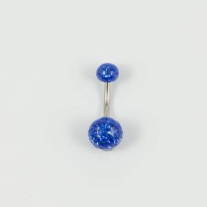 Σκουλαρίκι Αφαλού Μπλε 9mm